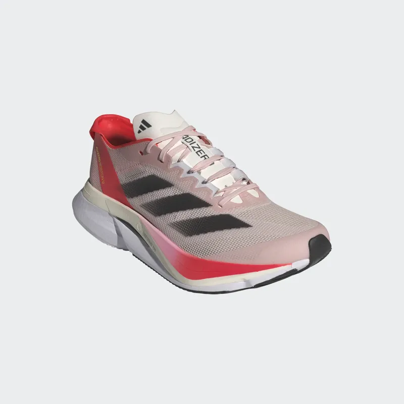 adidas Adizero Boston 12 Women's Road Running Shoe in Sandy Pink/Aurora Met/Solar Red-5