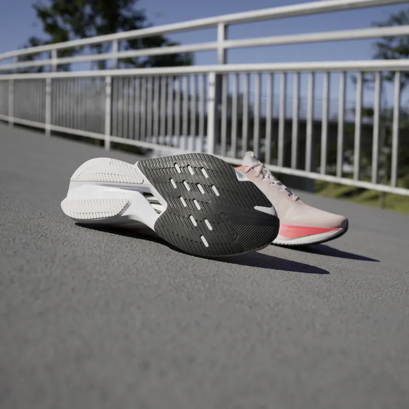 adidas Adizero Boston 12 Women's Road Running Shoe in Sandy Pink/Aurora Met/Solar Red-11