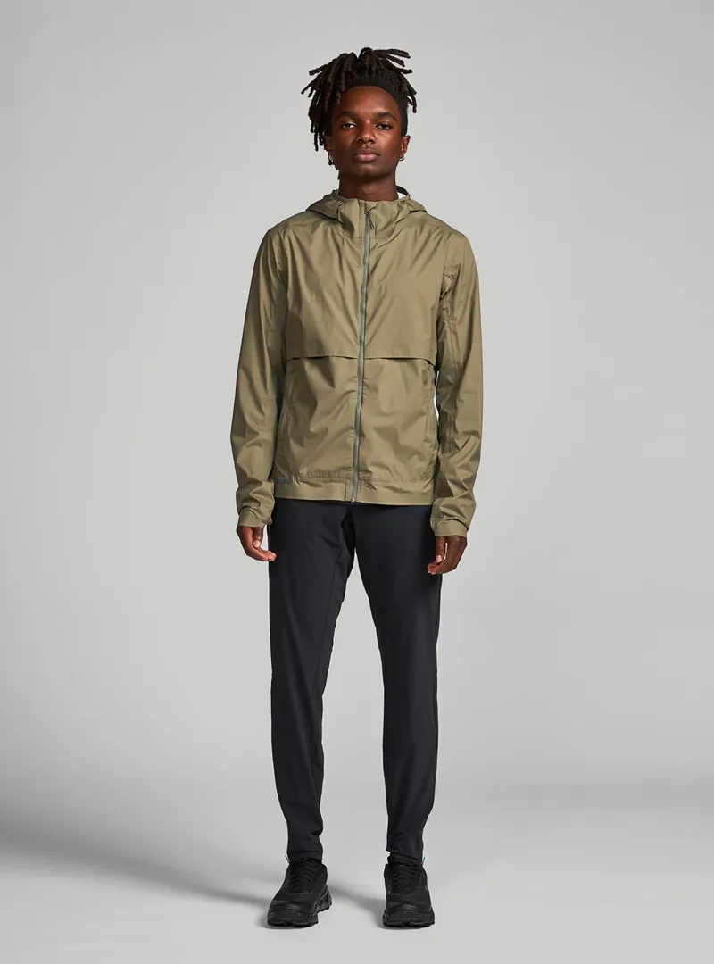 Janji Rainrunner Men's Lightweight Waterproof Pack Jacket in Conifer-3