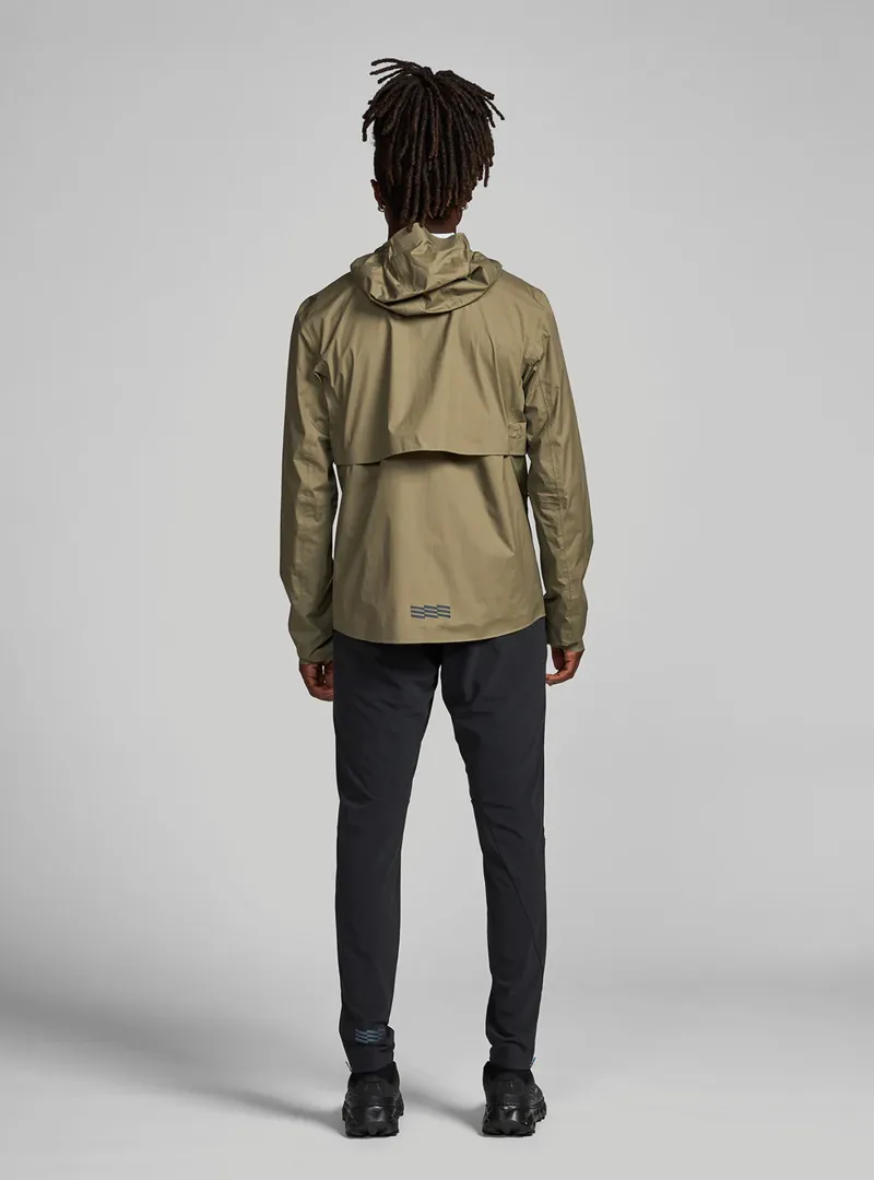 Janji Rainrunner Men's Lightweight Waterproof Pack Jacket in Conifer-4