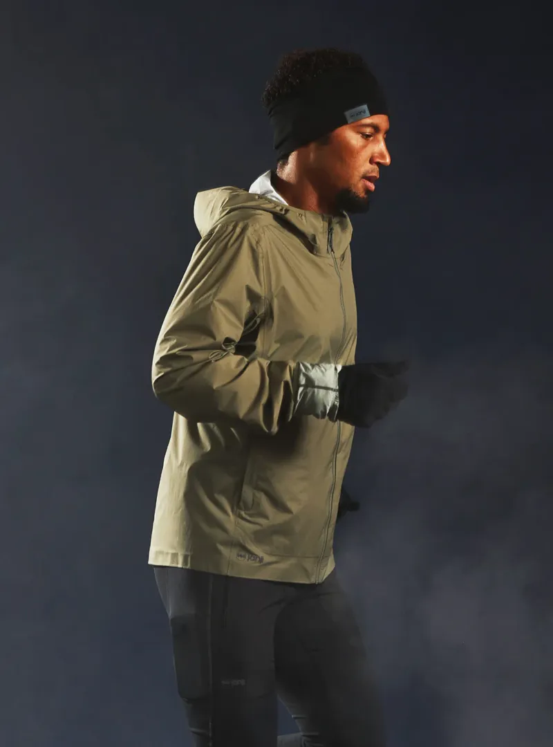 Janji Rainrunner Men's Lightweight Waterproof Pack Jacket in Conifer-5