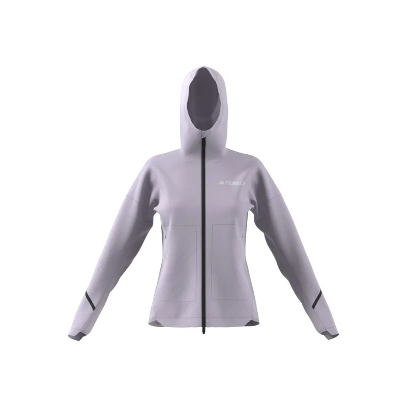 adidas Terrex Women's Xperior Light Rain Jacket in Silver Dawn-3