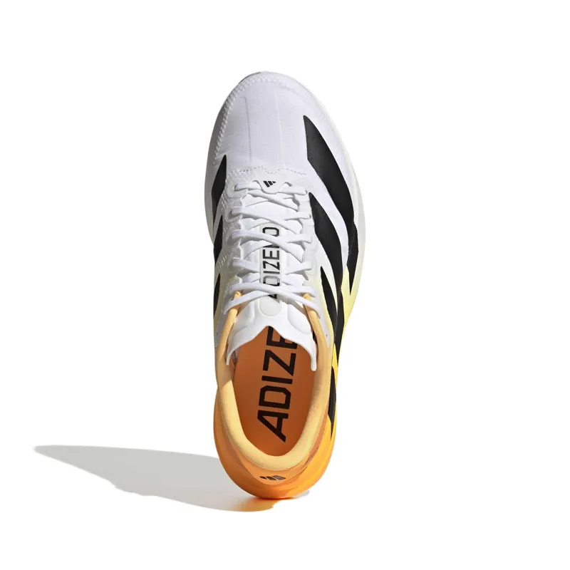 Adidas Adizero Evo SL Woven Men's Road Running Shoe in Crystal White/Lucid Tangerine-1