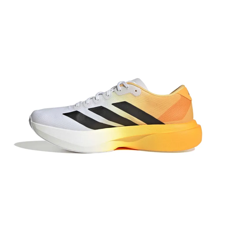 Adidas Adizero Evo SL Woven Men's Road Running Shoe in Crystal White/Lucid Tangerine-3