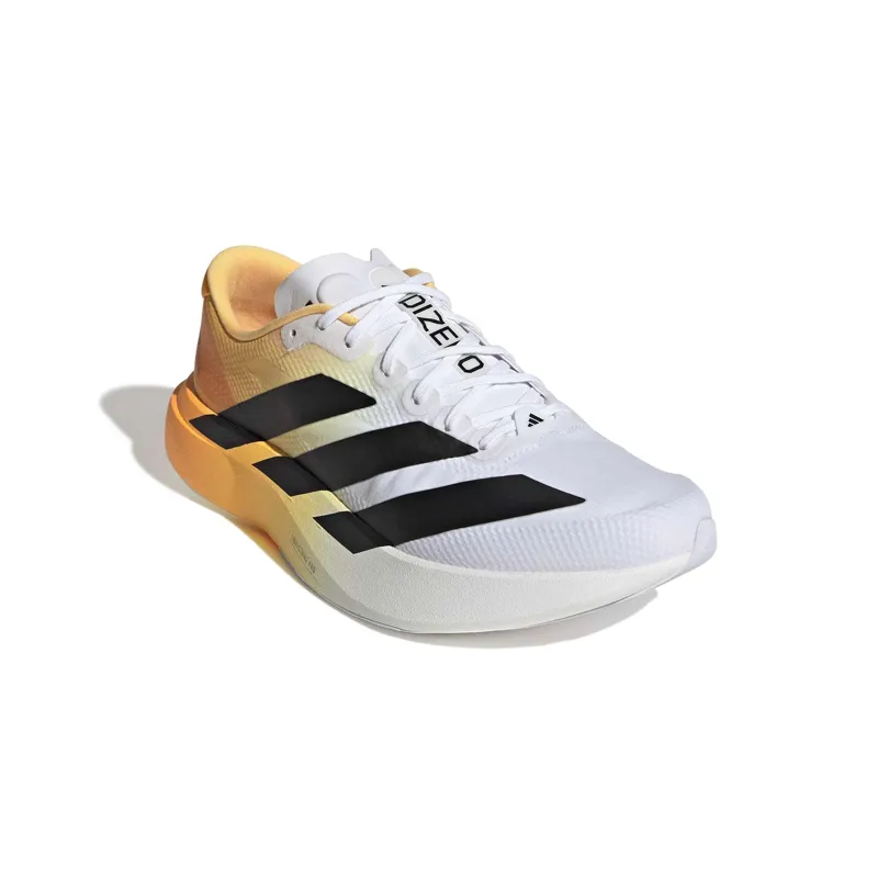 Adidas Adizero Evo SL Woven Men's Road Running Shoe in Crystal White/Lucid Tangerine-4
