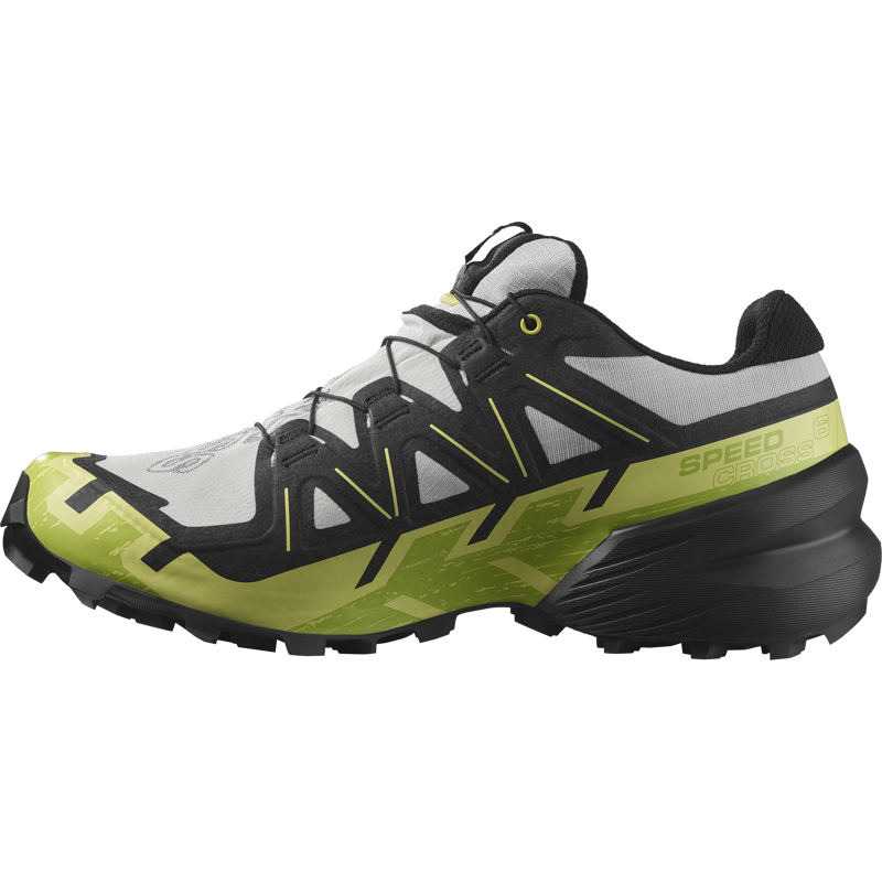 Salomon Speedcross 6 GTX Men's Trail Running Shoe in Lunar Rock/Black/Sunny Lime-4