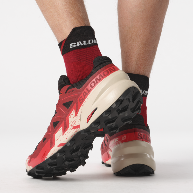 Salomon Speedcross 6 GTX Men's Trail Running Shoe in Black/Red Dahlia/Poppy Red-7