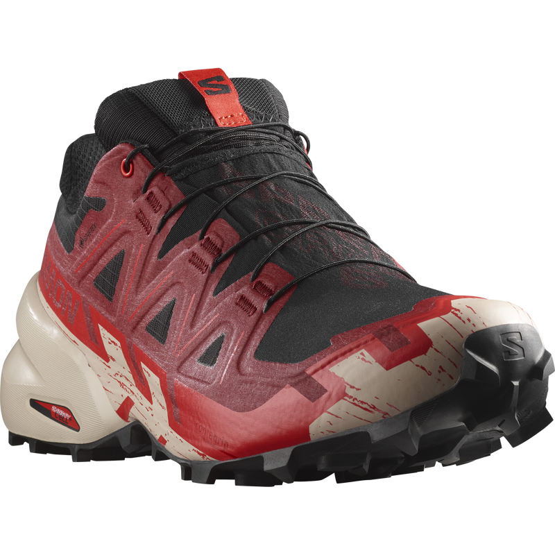 Salomon Speedcross 6 GTX Men's Trail Running Shoe in Black/Red Dahlia/Poppy Red-1