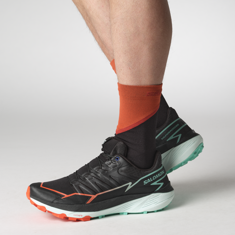 Salomon Thundercross Men's Trail/Fell Running Shoe in Black/Cherry Tomato/Electric Green-6