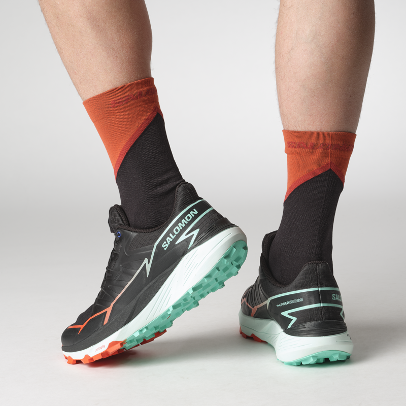 Salomon Thundercross Men's Trail/Fell Running Shoe in Black/Cherry Tomato/Electric Green-7