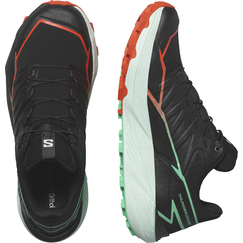 Salomon Thundercross Women's Trail/Fell Running Shoe in Black/Cherry Tomato/Electric Green-2