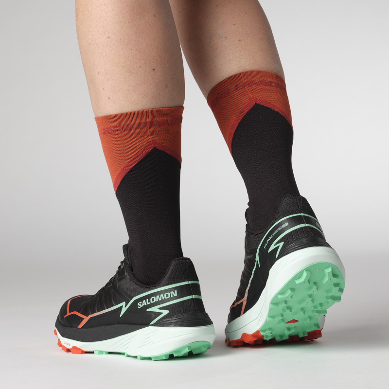 Salomon Thundercross Women's Trail/Fell Running Shoe in Black/Cherry Tomato/Electric Green-7