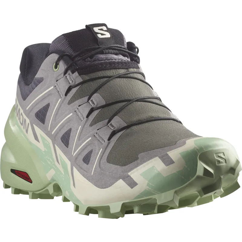 Salomon Speedcross 6 Women's Trail Running Shoe in Castlerock/Vanilla Ice/Smoke Green-5