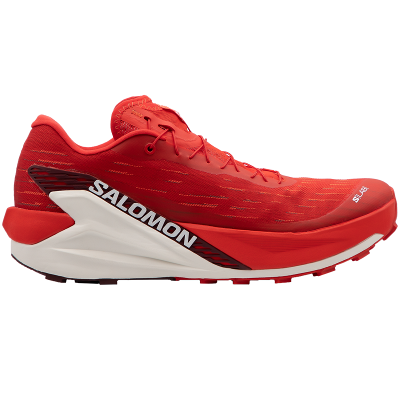 Salomon S/LAB Pulsar 4 Unisex Trail Running Shoe in Fiery Red/Vanilla Ice/Andorra