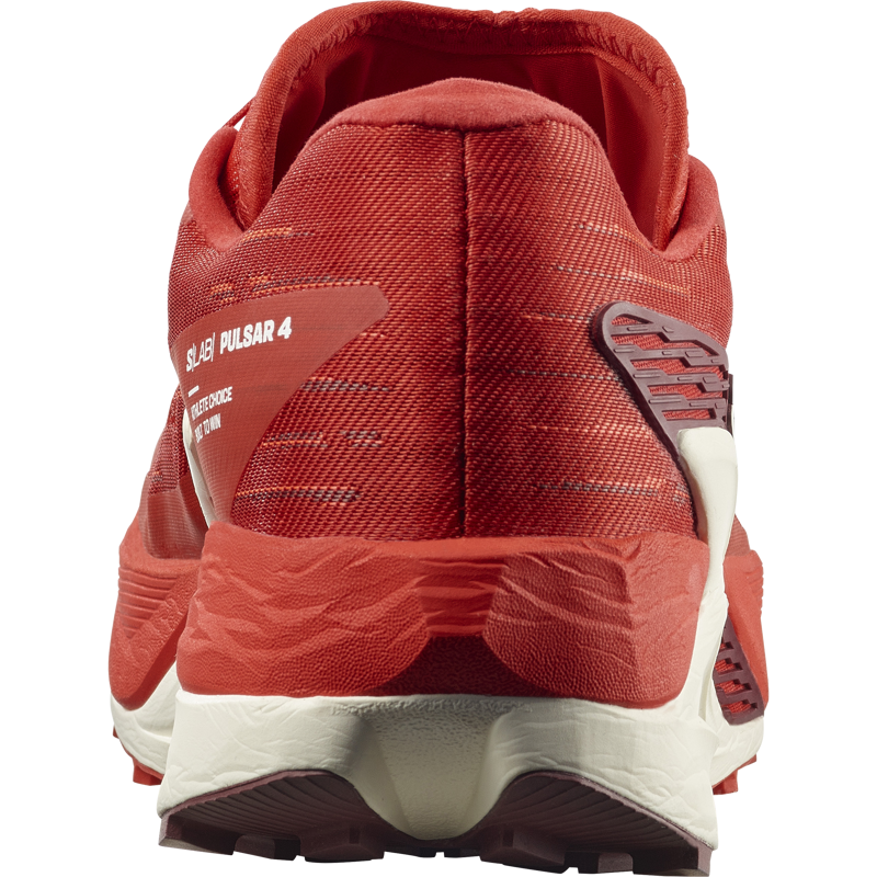 Salomon S/LAB Pulsar 4 Unisex Trail Running Shoe in Fiery Red/Vanilla Ice/Andorra-4