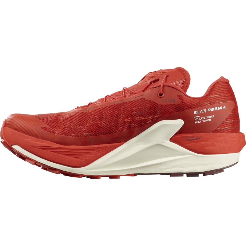 Salomon S/LAB Pulsar 4 Unisex Trail Running Shoe in Fiery Red/Vanilla Ice/Andorra-3