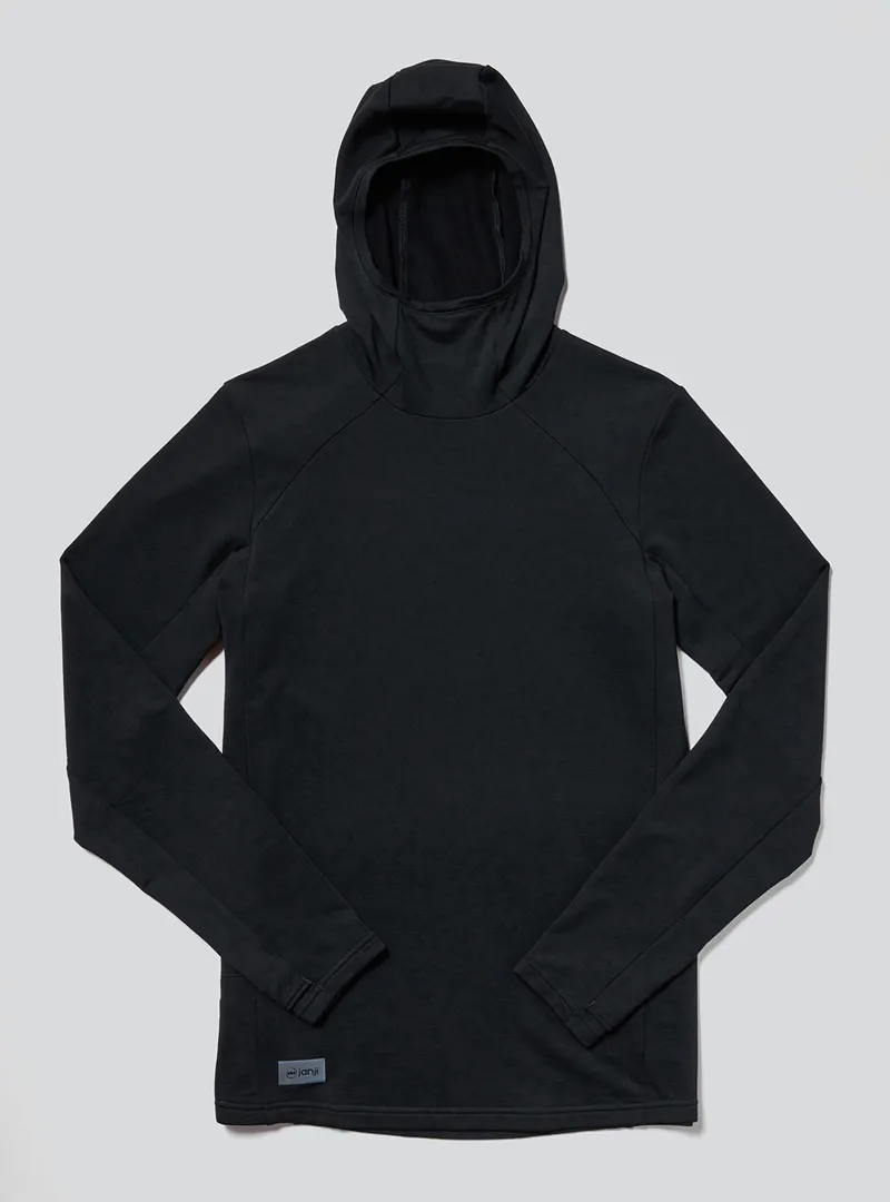 Janji Rover Merino Hoodie Men's Running Mid-Layer in Midnight