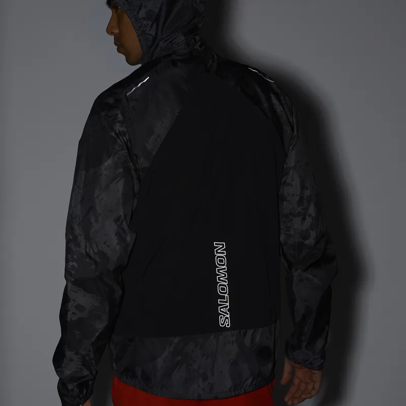 Salomon Bonatti Cross Wind Men's Running Windshirt in Deep Black/AO/Periscope-3