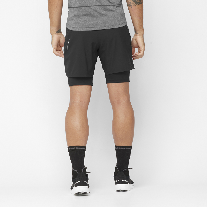 Salomon Cross Twinskin Men's Running Short in Deep Black-3