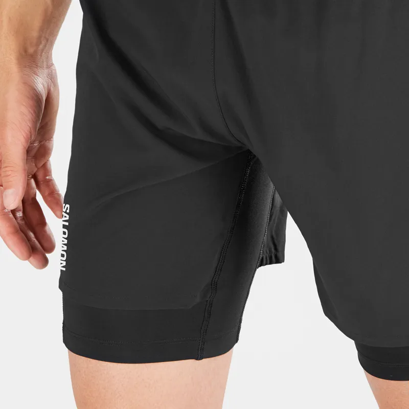 Salomon Cross Twinskin Men's Running Short in Deep Black-4