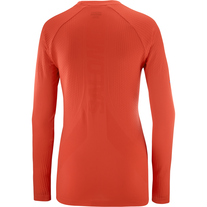 Salomon Sense Aero LS Tee Women's Running Top in Fiery Red-1