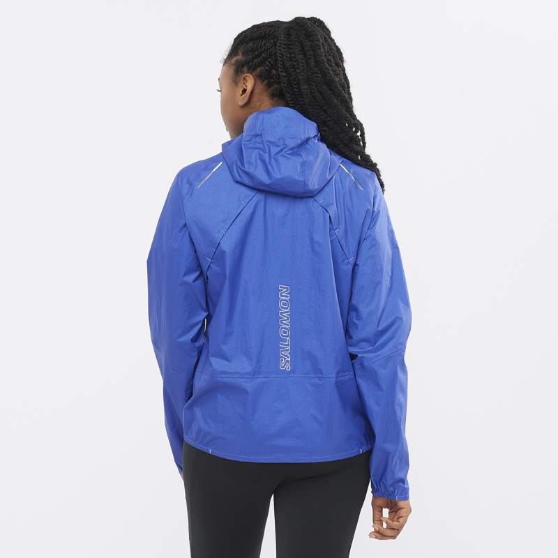 Salomon Bonatti Waterproof Women's Running Jacket in Nautical Blue-3