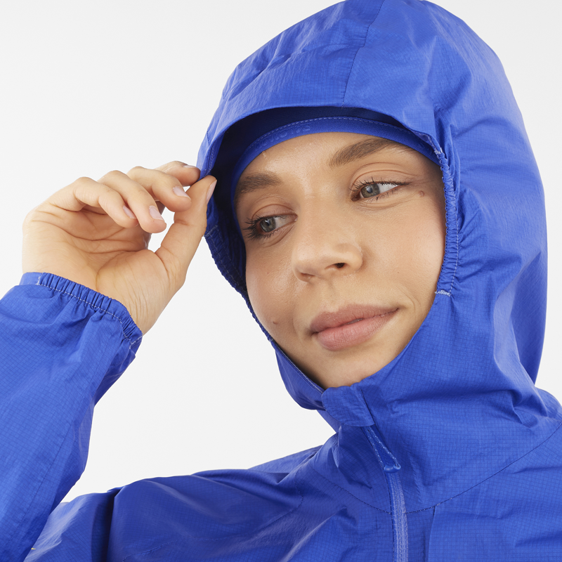 Salomon Bonatti Waterproof Women's Running Jacket in Nautical Blue-5
