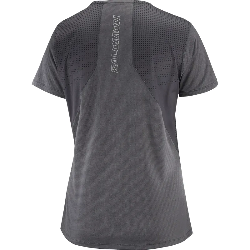 Salomon Sense Aero SS Tee Women's Running T-Shirt in Periscope/Deep Black-1