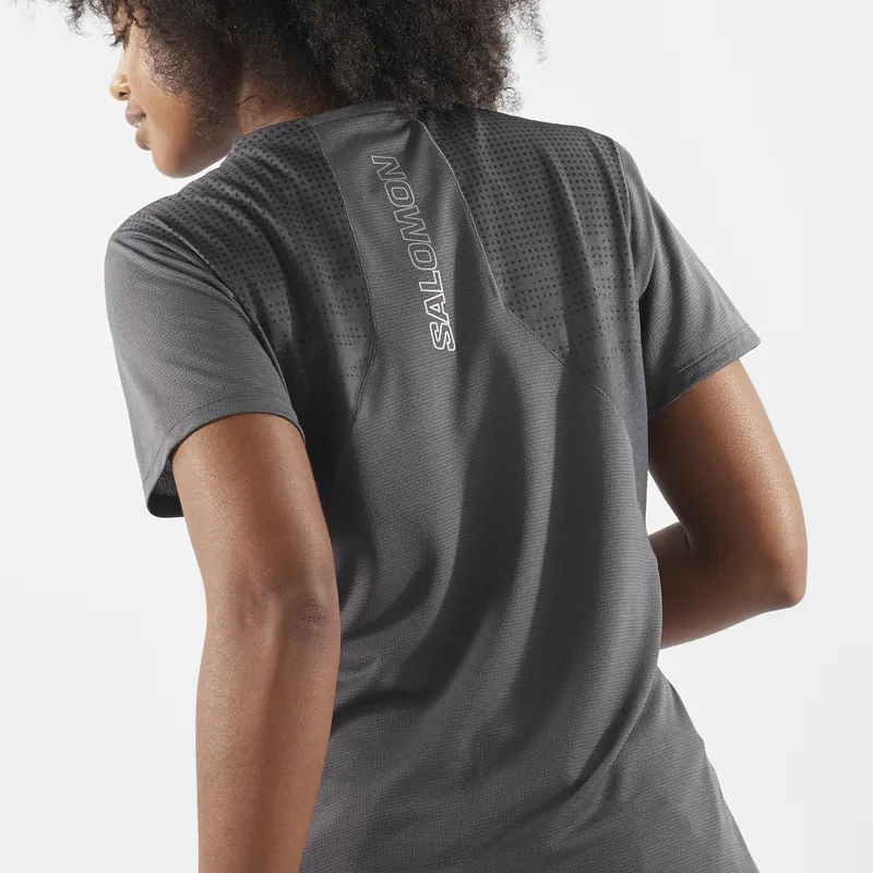 Salomon Sense Aero SS Tee Women's Running T-Shirt in Periscope/Deep Black-4