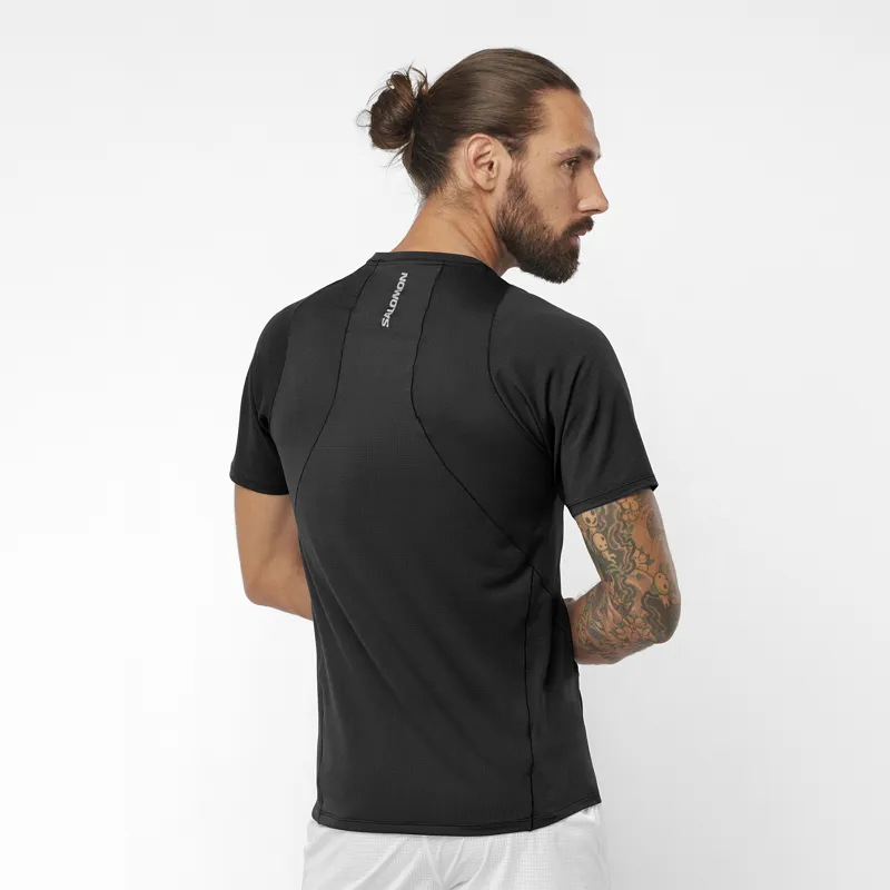 Salomon Sense Aero SS Tee Men's Running T-Shirt in Deep Black-2