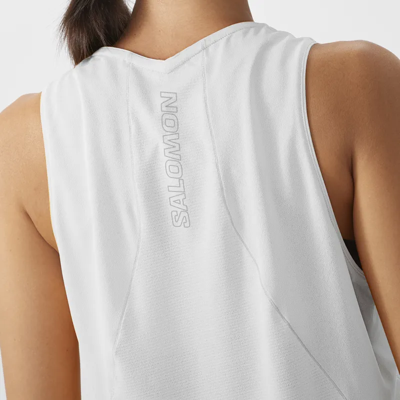 Salomon Sense Aero Women's Running Tank in White-4