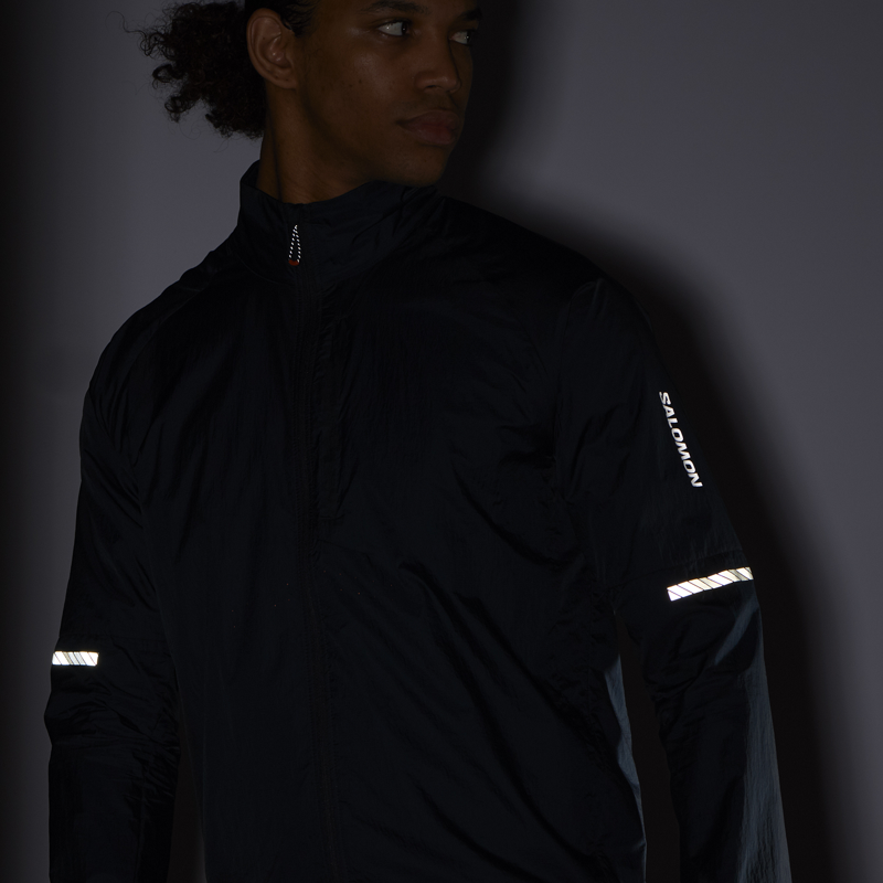 Salomon Sense Flow Jacket Men's Running Windproof in Carbon-8