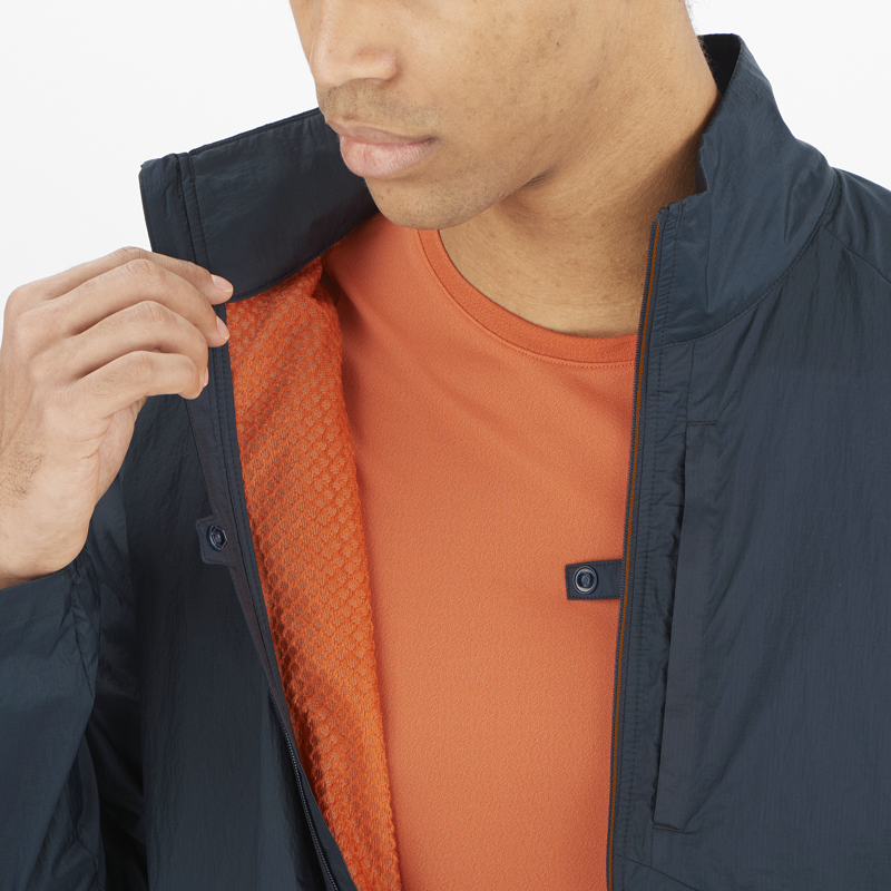 Salomon Sense Flow Jacket Men's Running Windproof in Carbon-6