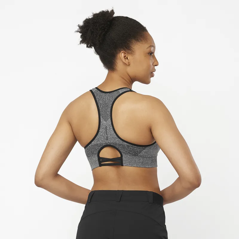 Salomon Elevate Move On Sports Bra in Deep Black-1