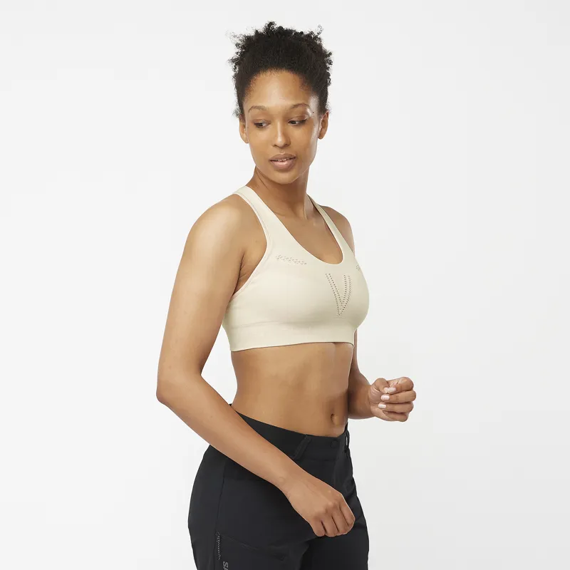 Salomon Elevate Move On Sports Bra in Safari-1