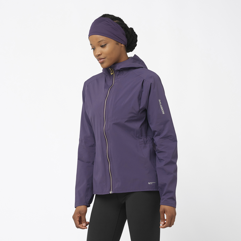 Salomon Bonatti Trail Women's Waterproof Running Jacket in Nightshade-1