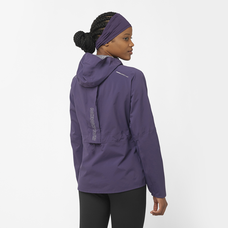 Salomon Bonatti Trail Women's Waterproof Running Jacket in Nightshade-2