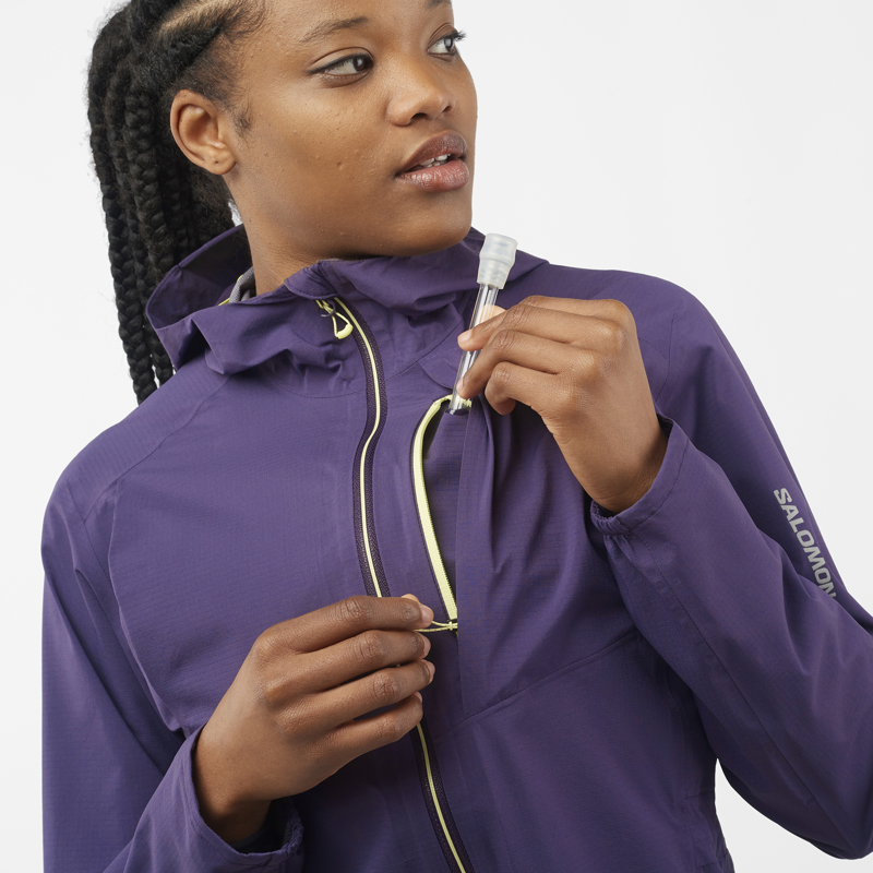 Salomon Bonatti Trail Women's Waterproof Running Jacket in Nightshade-6
