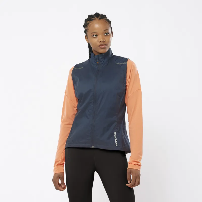 Salomon Sense Flow Vest Women s Windproof Running Gilet Carbon