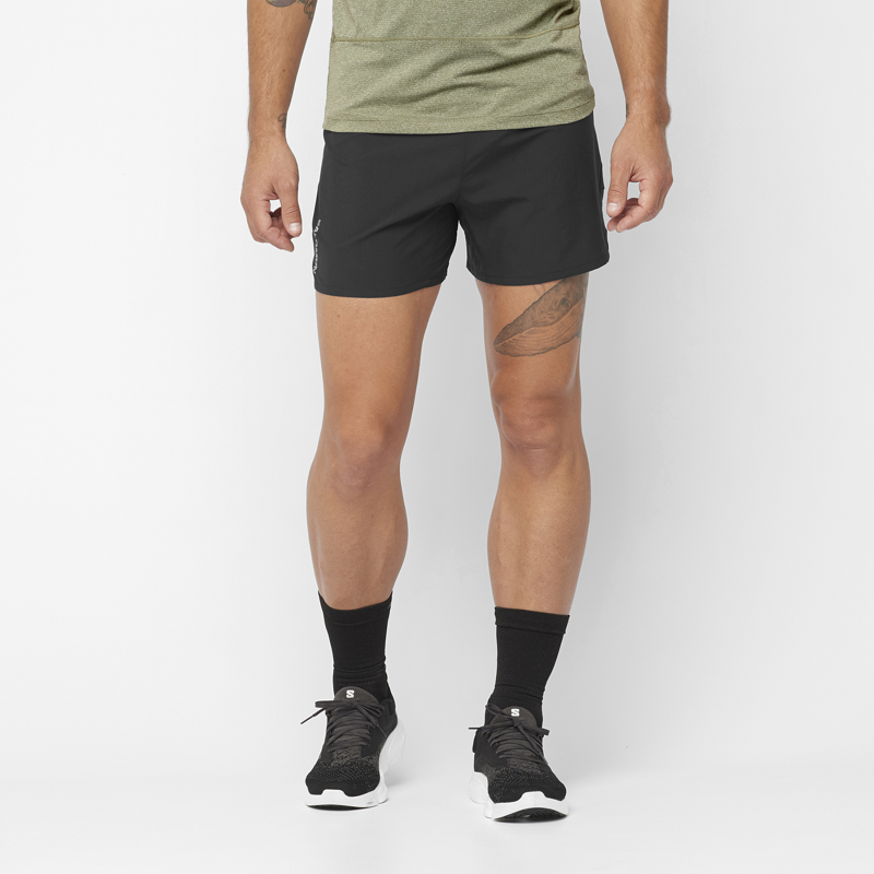 Salomon Cross 5-inch No Liner Men's Running Short in Deep Black-2