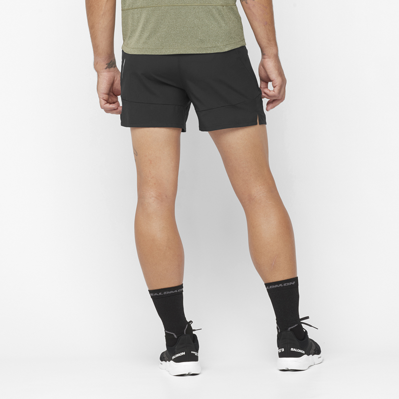 Salomon Cross 5-inch No Liner Men's Running Short in Deep Black-3