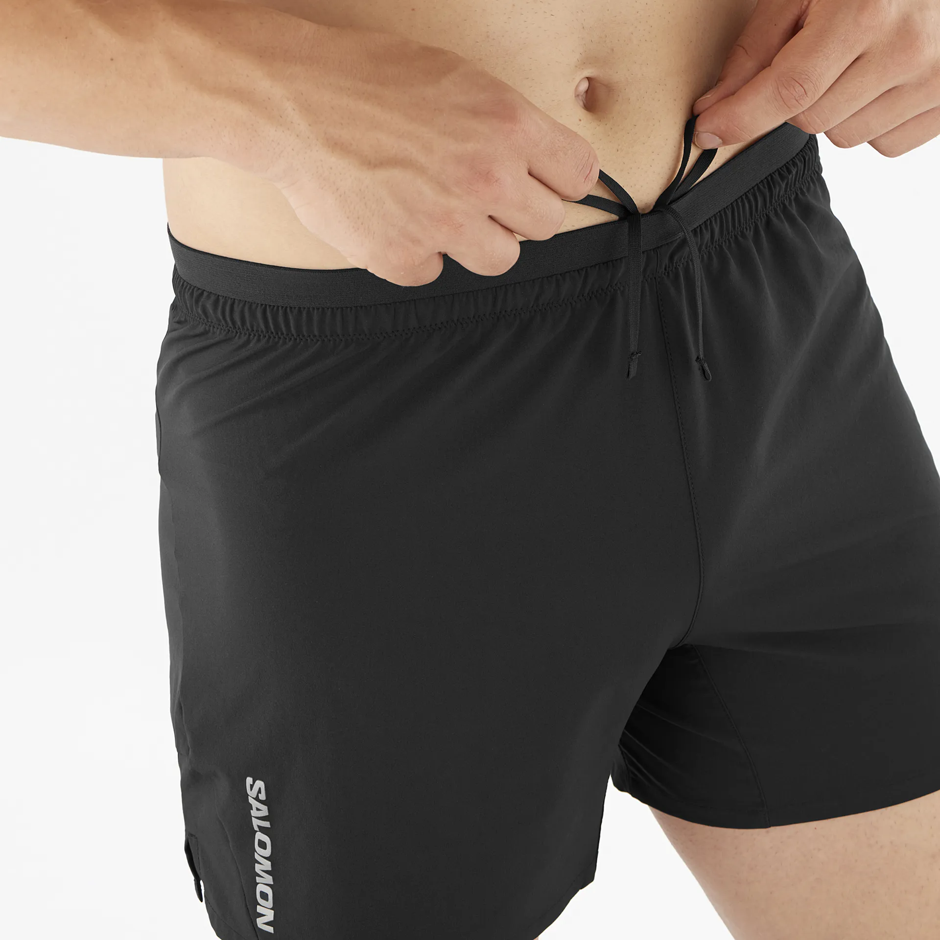 Salomon Cross 5 inch No Liner Men s Running Short in Deep Black