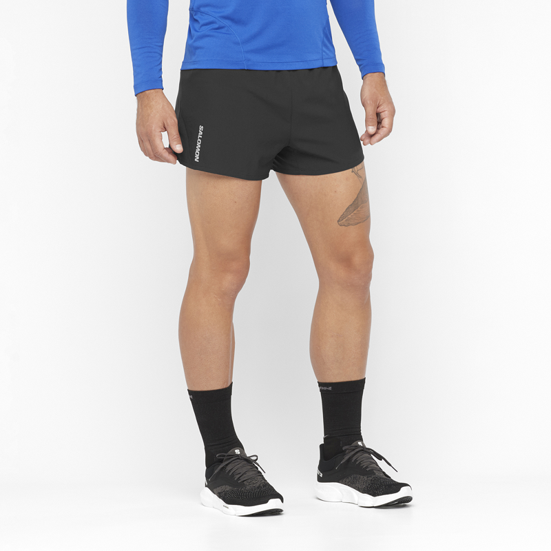 Salomon Cross 3-inch Men's Running Short in Deep Black-1