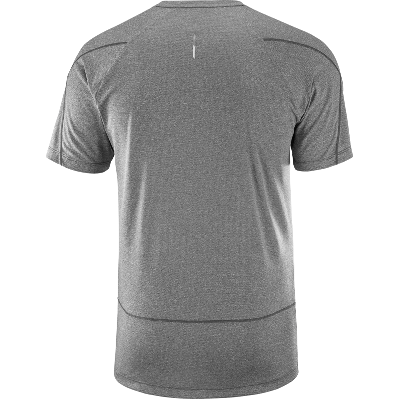 Salomon Cross Run SS Men's Running T-Shirt in Deep Black/Heather-1
