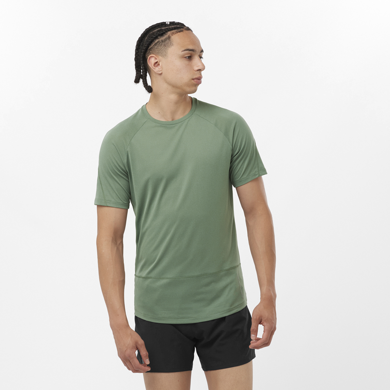 Salomon Cross Run SS Men's Running T-Shirt in Laurel Wreath-1