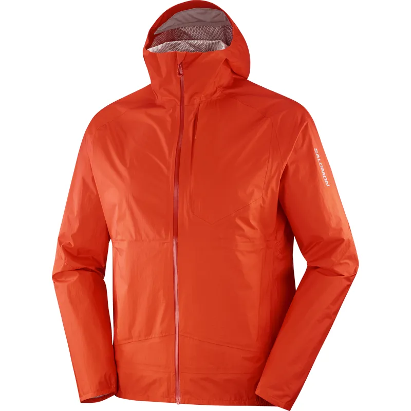 Salomon Bonatti Waterproof Men's Running Jacket in Cherry Tomato