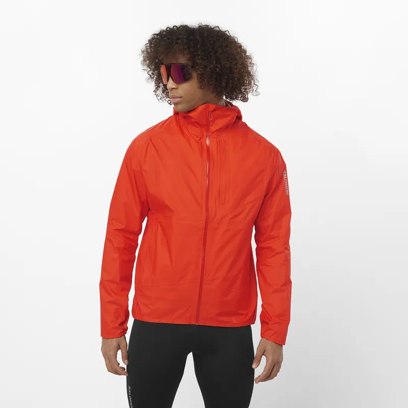 Salomon Bonatti Waterproof Men's Running Jacket in Cherry Tomato-1