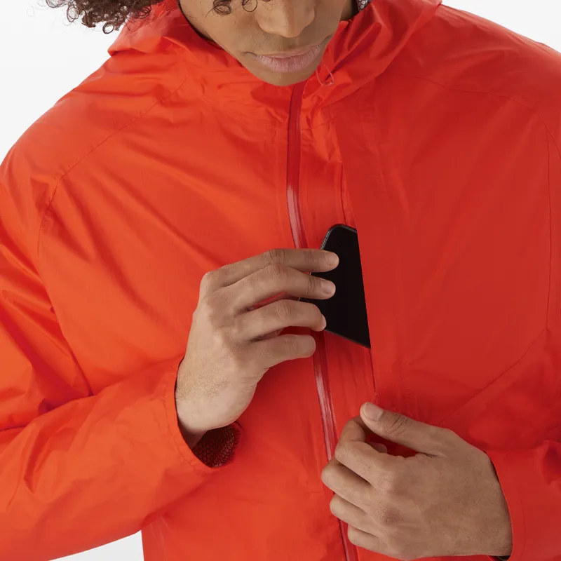 Salomon Bonatti Waterproof Men's Running Jacket in Cherry Tomato-6