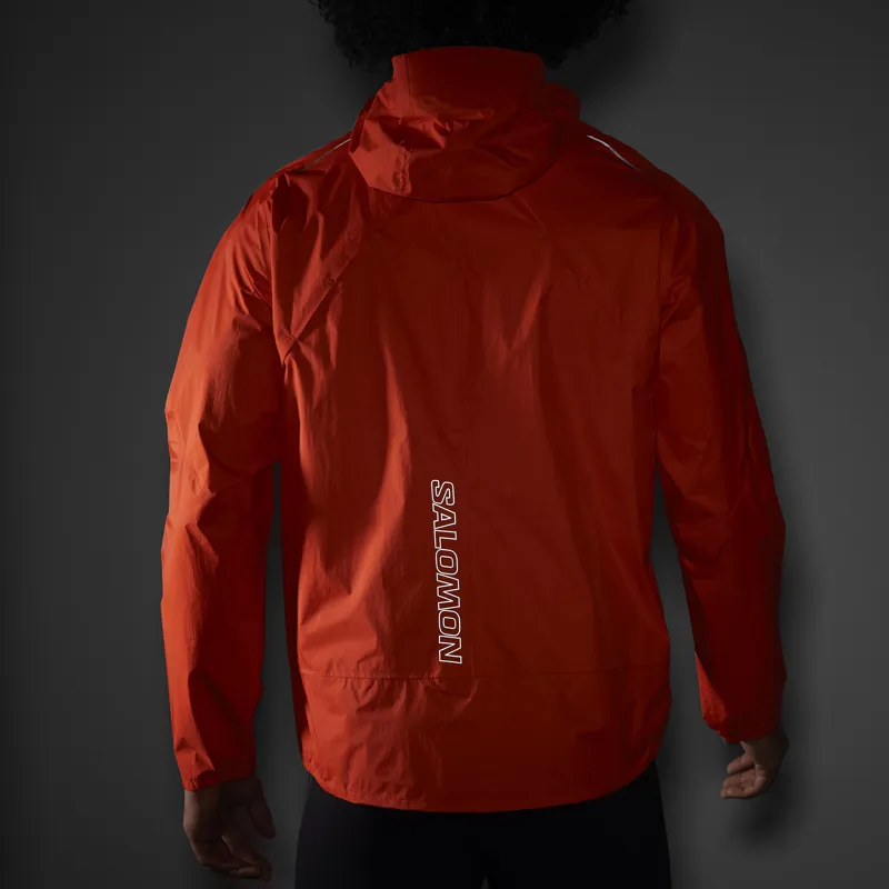 Salomon Bonatti Waterproof Men's Running Jacket in Cherry Tomato-8