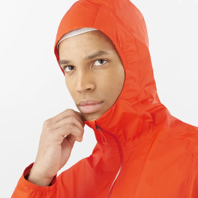 Salomon Bonatti Waterproof Men's Running Jacket in Cherry Tomato-4